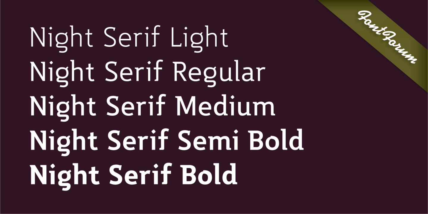 Night serif Regular Font preview